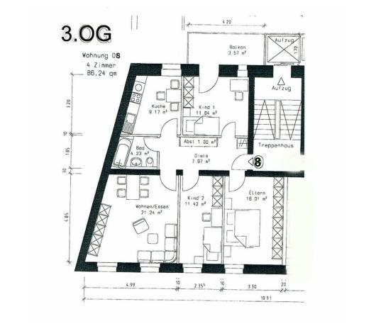 Grundriss 4 Zimmer 